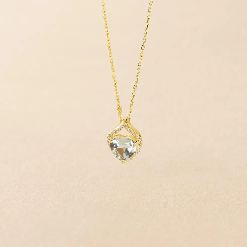 Collier Rosaline Or Jaune Topaze Et Oxyde De Zirconium