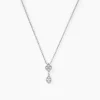 Collier Roseraie Argent Blanc Oxyde De Zirconium