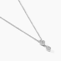 Collier Roseraie Argent Blanc Oxyde De Zirconium