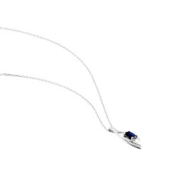 Collier Sagesse Or Blanc Saphir Et Diamant