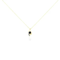 Collier Sagesse Or Jaune Saphir Et Diamant