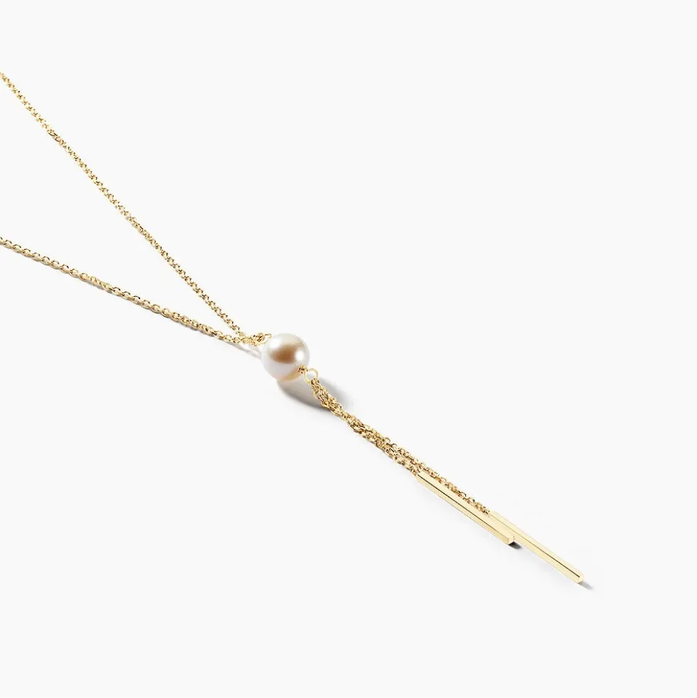 Collier Salman Or Jaune Perle De Culture