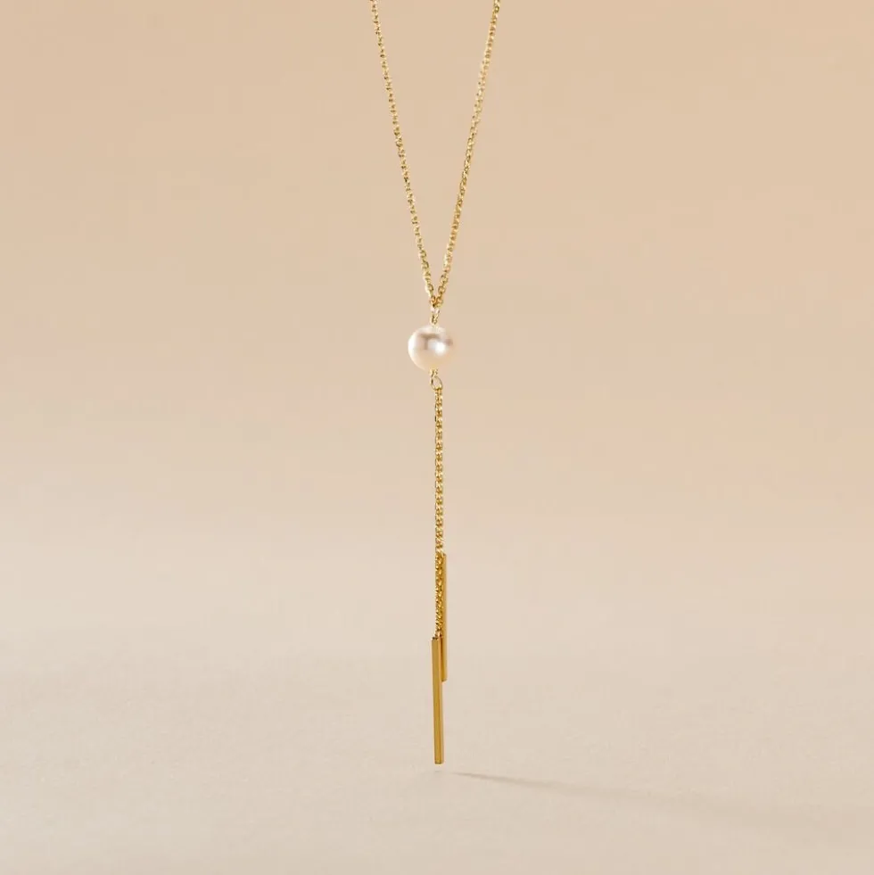 Collier Salman Or Jaune Perle De Culture