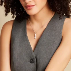 Collier Sandra Argent Blanc Oxyde De Zirconium