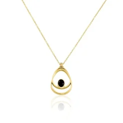 Collier Sautoir Acier Doré Ruben Agate