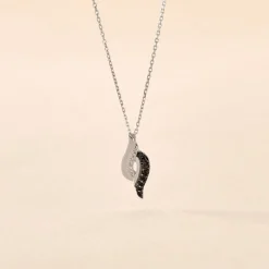 Collier Sculptural Or Blanc Diamant