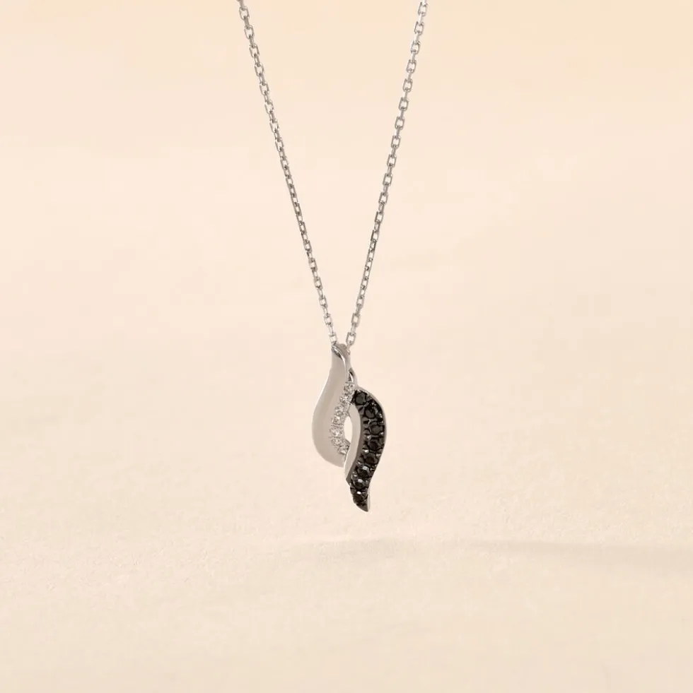 Collier Sculptural Or Blanc Diamant