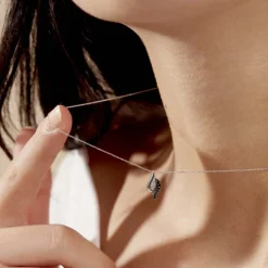 Collier Sculptural Or Blanc Diamant