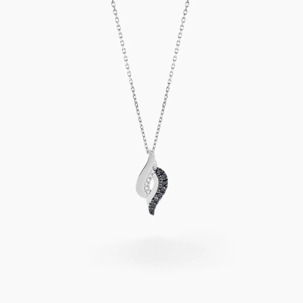 Collier Sculptural Or Blanc Diamant
