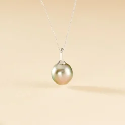 Collier Semi-baroque Or Blanc Perle De Culture De Tahiti