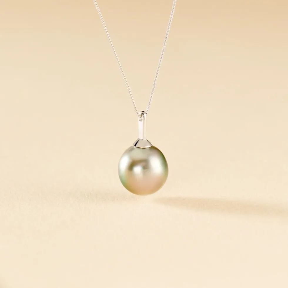 Collier Semi-baroque Or Blanc Perle De Culture De Tahiti