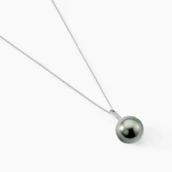 Collier Semi-baroque Or Blanc Perle De Culture De Tahiti