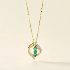 Collier Shahara Or Jaune Emeraude