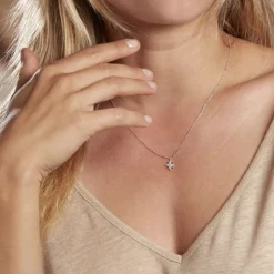 Collier Shanis Argent Blanc Oxyde De Zirconium