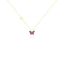 Collier Silia Papillon Or Jaune
