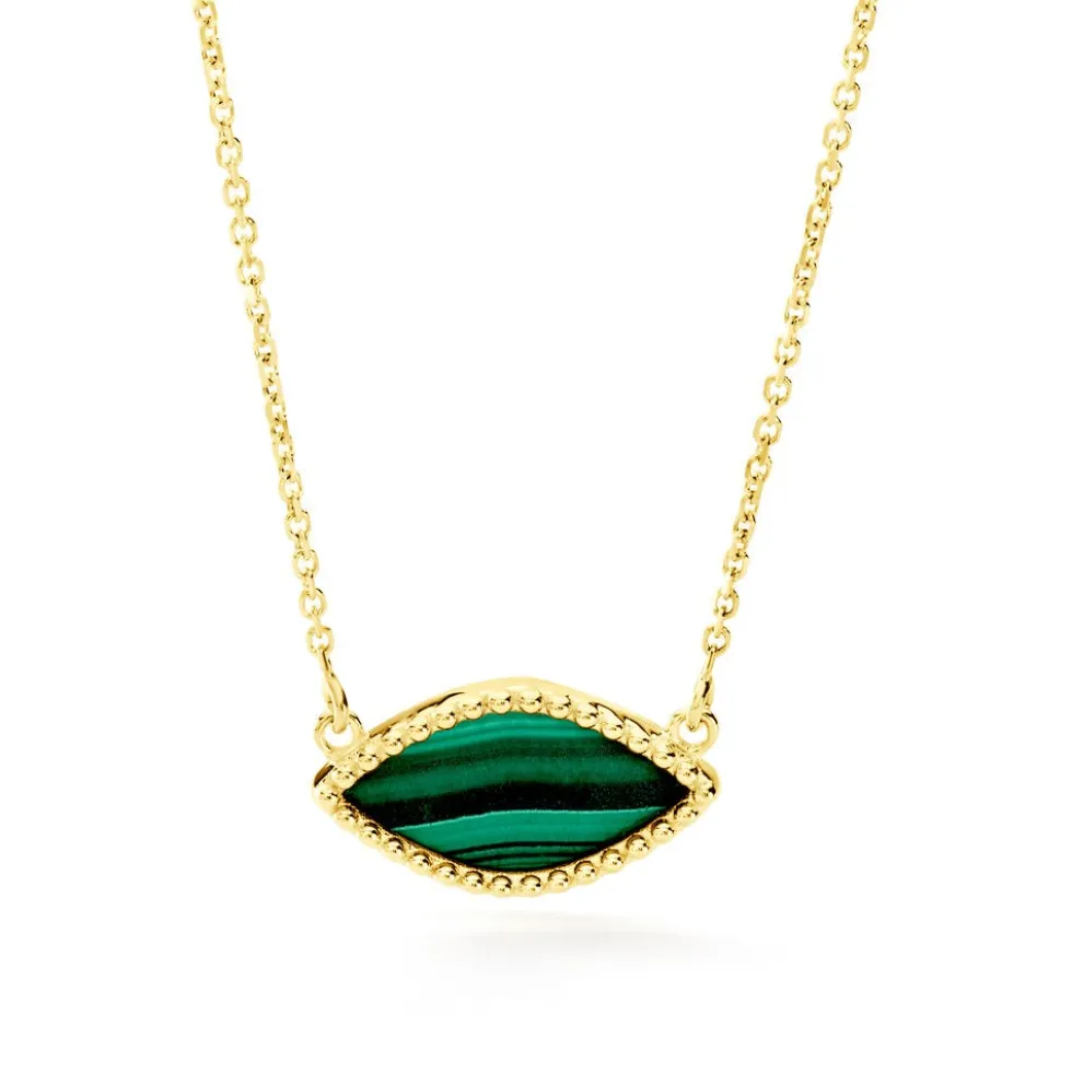 Collier Silma Or Jaune Malachite