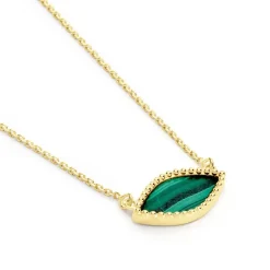 Collier Silma Or Jaune Malachite