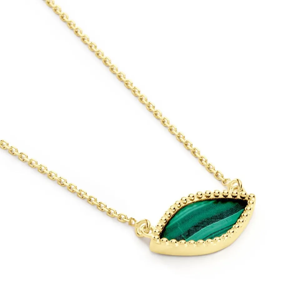 Collier Silma Or Jaune Malachite
