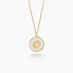 Collier Soleil Eternel Or Jaune Nacre