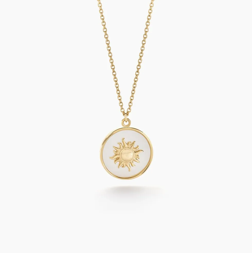 Collier Soleil Eternel Or Jaune Nacre