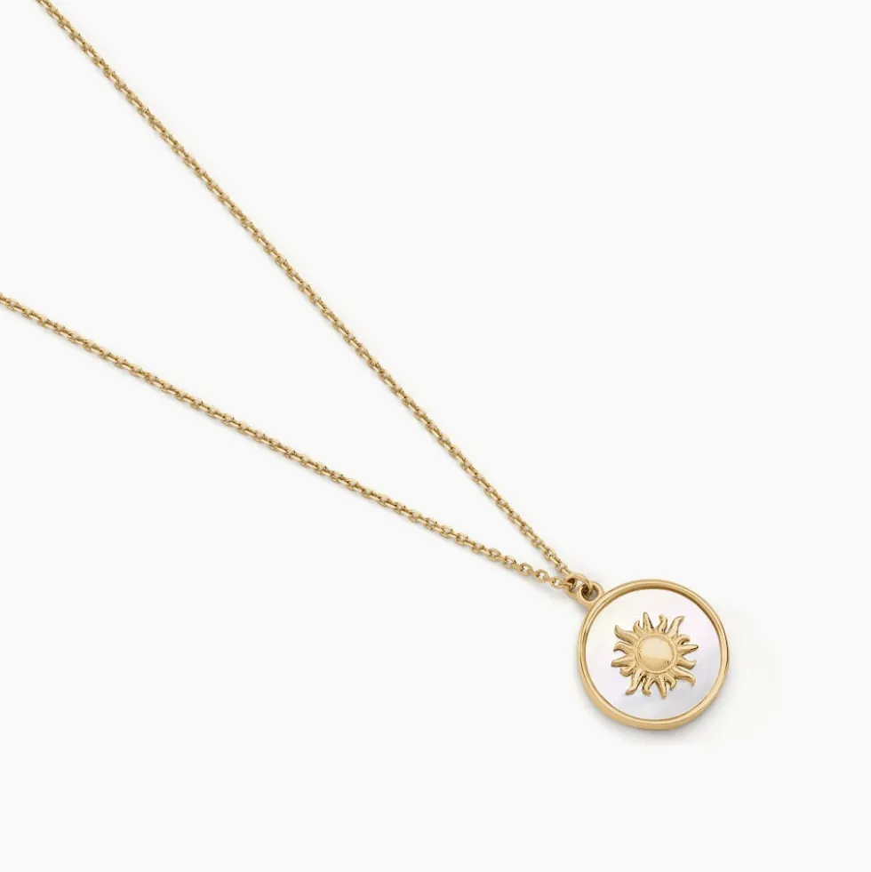 Collier Soleil Eternel Or Jaune Nacre