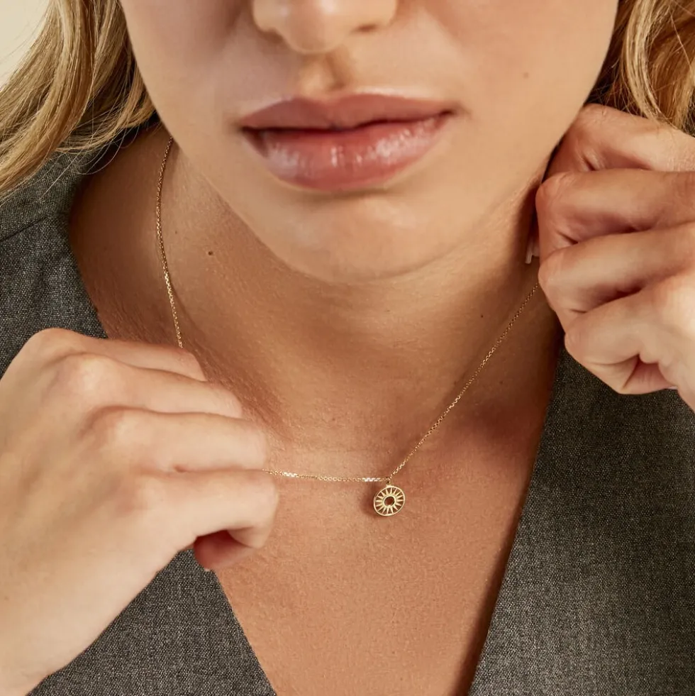 Collier Soleil Eternel Or Jaune