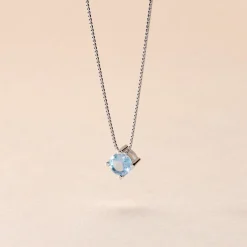 Collier Solitaire Argent Blanc Rio Santa Teresa Oxyde De Zirconium