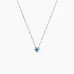 Collier Solitaire Argent Blanc Rio Santa Teresa Oxyde De Zirconium