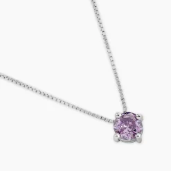 Collier Solitaire Argent Blanc Rio Santa Teresa Oxyde De Zirconium