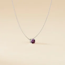 Collier Solitaire Argent Blanc Rio Santa Teresa Oxyde De Zirconium