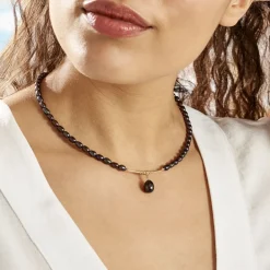 Collier Stella-Rose Or Jaune Perle De Culture