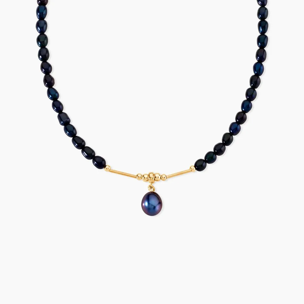 Collier Stella-Rose Or Jaune Perle De Culture