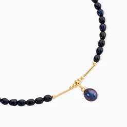 Collier Stella-Rose Or Jaune Perle De Culture