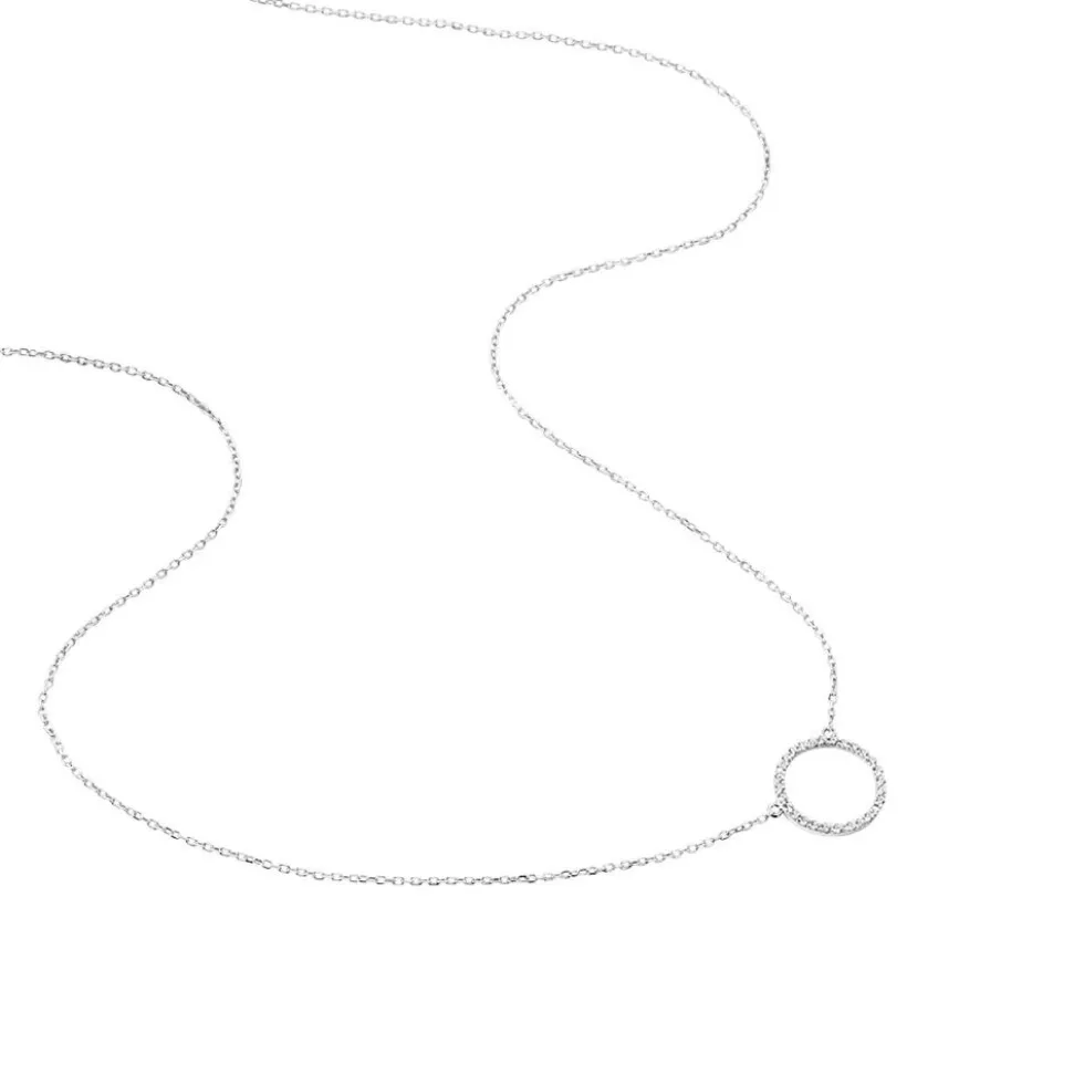 Collier Stip Or Blanc Oxyde De Zirconium