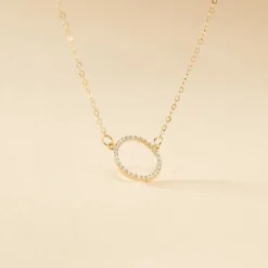 Collier Stip Or Jaune Oxyde De Zirconium