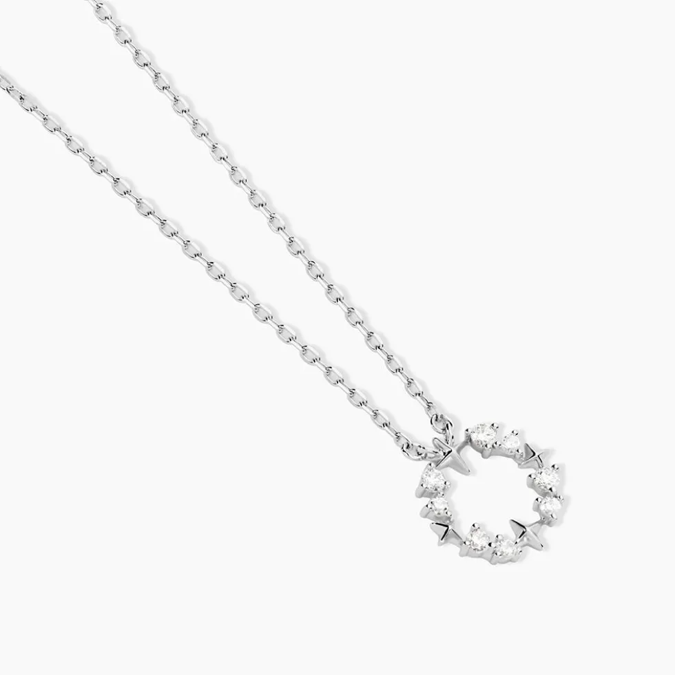 Collier Sueda Argent Blanc Oxyde De Zirconium