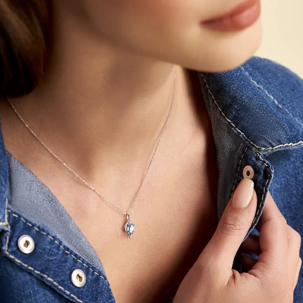 Collier Sunset Or Blanc Topaze Oxyde