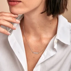 Collier Suzeanne Argent Blanc