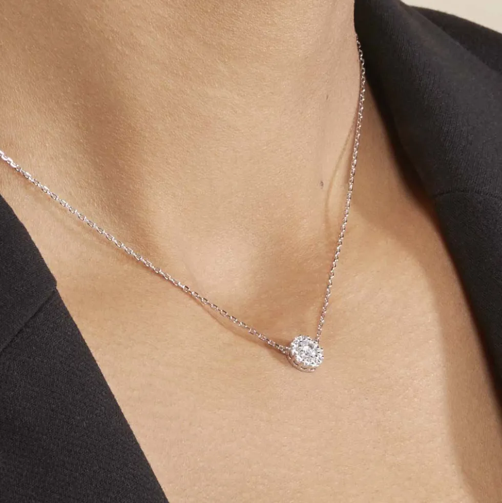 Collier Swanny Argent Blanc Oxyde De Zirconium