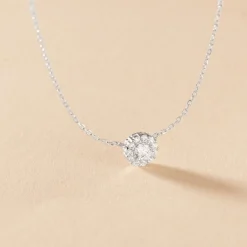 Collier Swanny Argent Blanc Oxyde De Zirconium