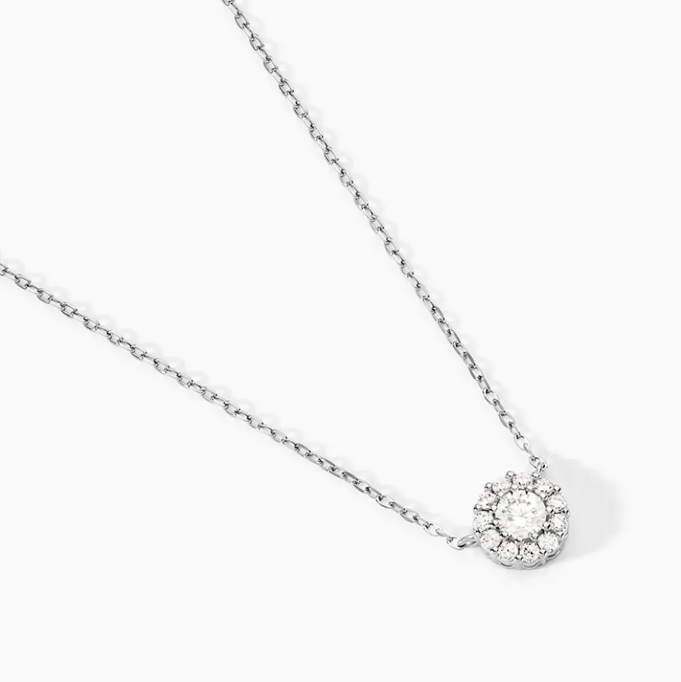 Collier Swanny Argent Blanc Oxyde De Zirconium