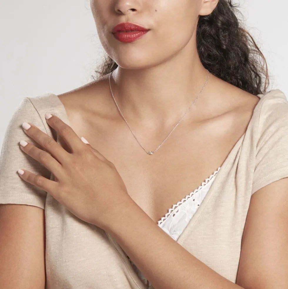 Collier Sylvette Argent Blanc Oxyde De Zirconium