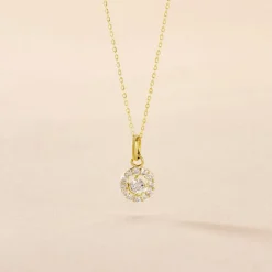 Collier Tahera Or Jaune Oxyde De Zirconium
