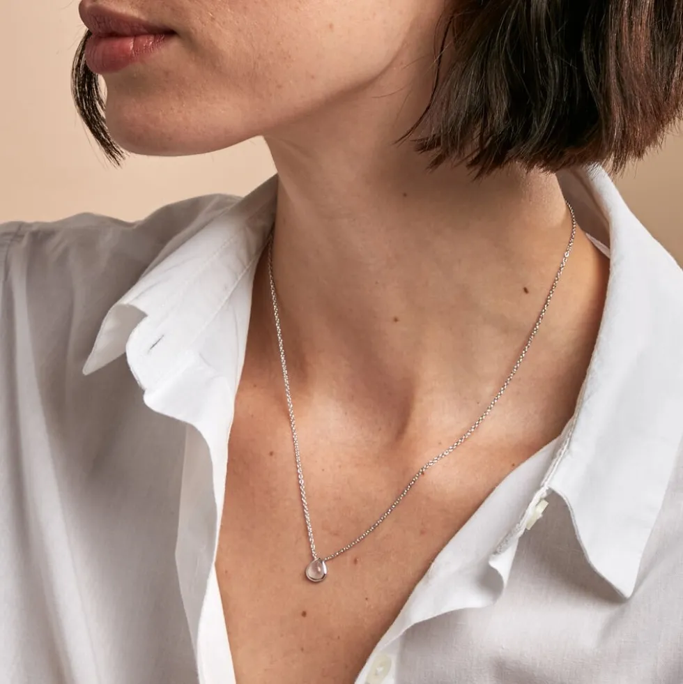 Collier Tao Argent Blanc Quartz