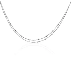 Collier Tounes Argent Blanc
