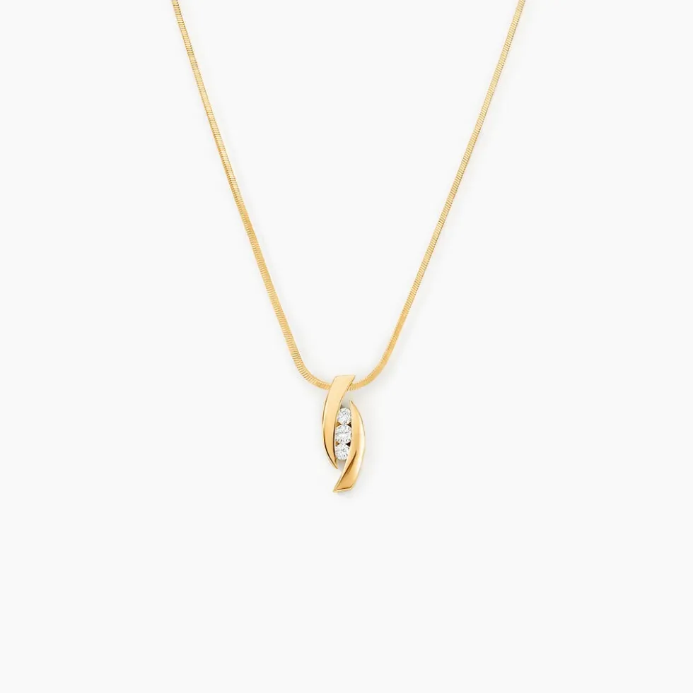 Collier Trilogie Or Jaune Diamant
