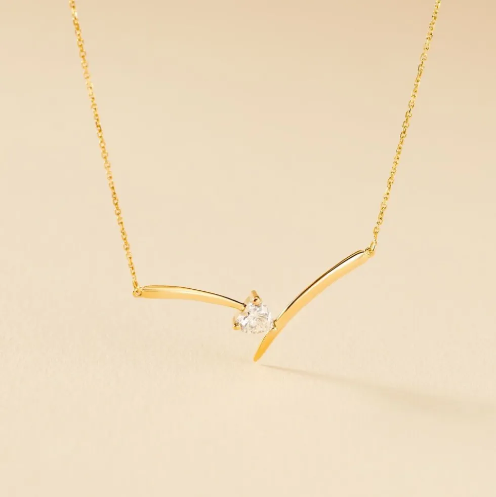 Collier Valeriana Or Jaune Oxyde De Zirconium