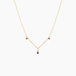 Collier Valora Or Jaune Rhodolite Oxyde De Zirconium