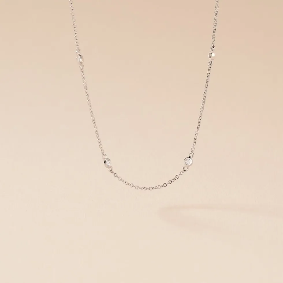 Collier Vashti Argent Blanc Oxyde De Zirconium