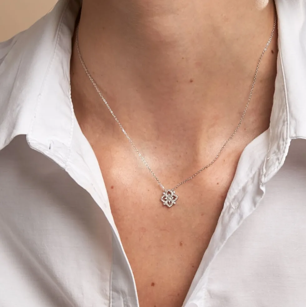 Collier Vasya Or Blanc Diamant